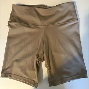Jockey size small biker shorts in color khaki/brown.